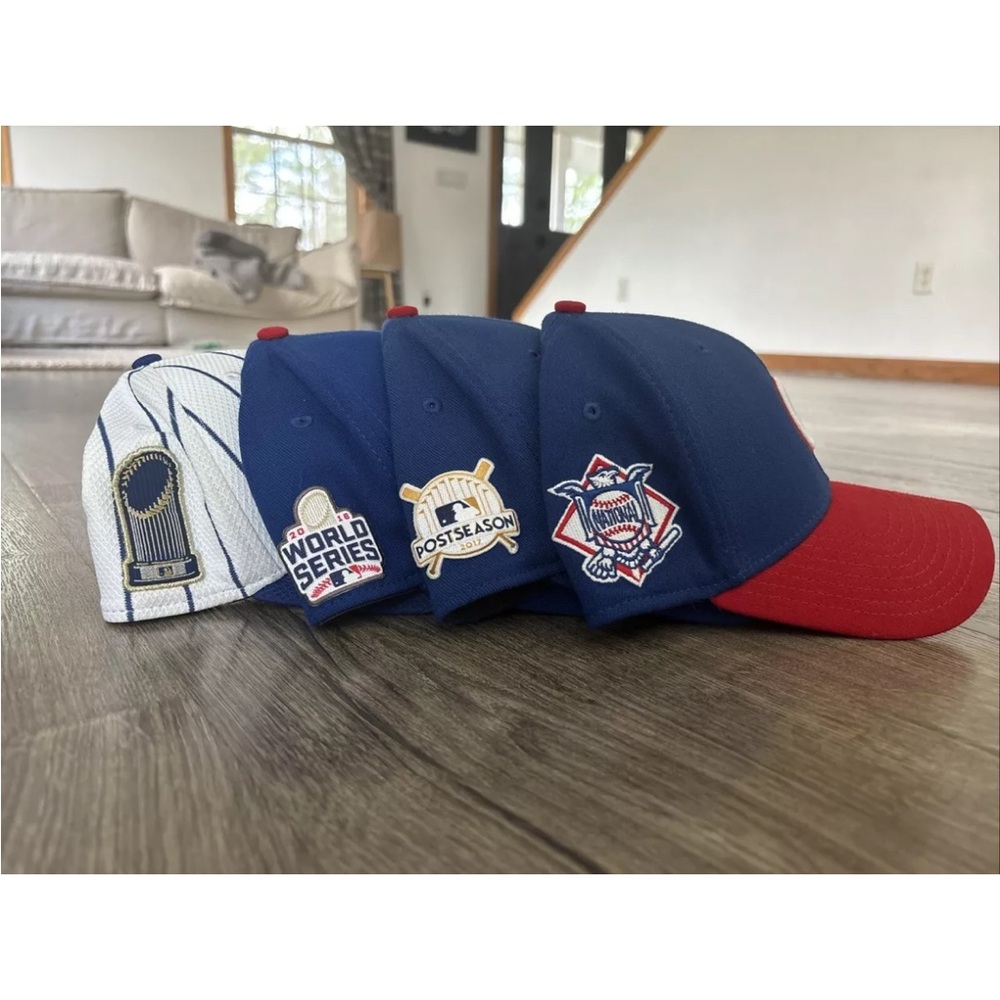 Chicago Cubs MLB Postseason Hat Lot of 4. NEW ERA 39 Medium/Large